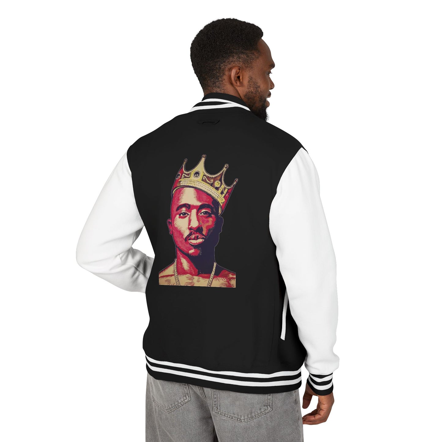 Letterman Jacket - Retro Hip-Hop Crown Design