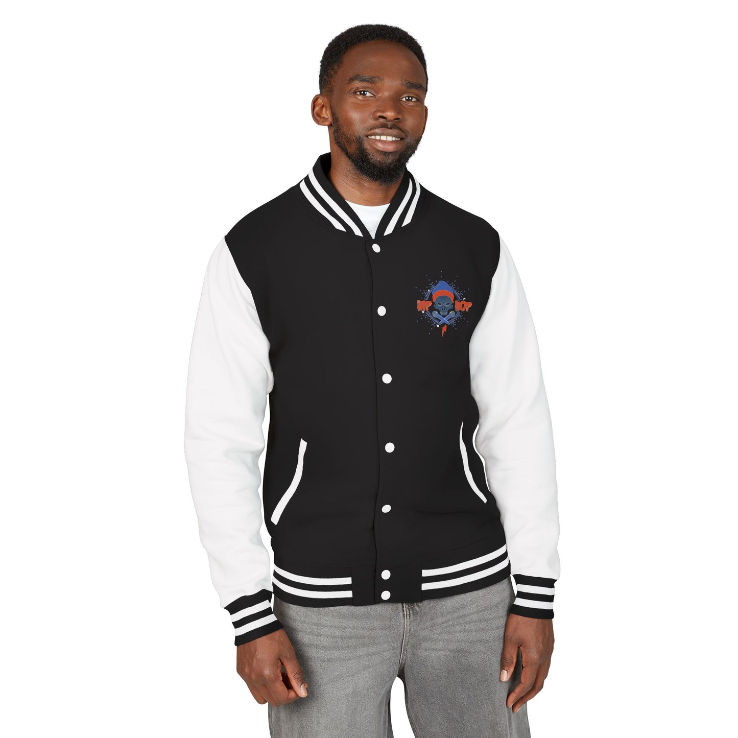 Letterman Jacket - Retro Hip-Hop Crown Design